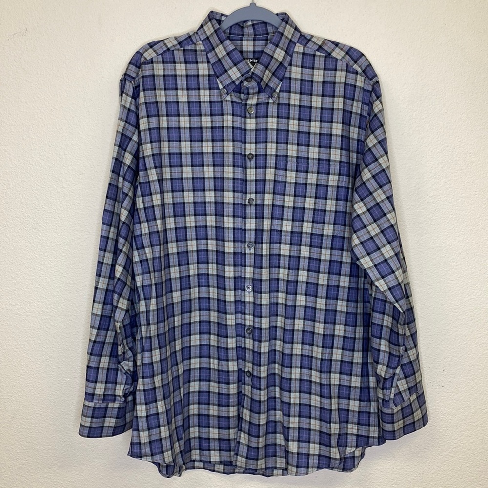 Schnee's Button Front Plaid Shirt Men's Size Large